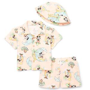 **New w/ Tags** Disney Mickey Mouse 3-Piece Resort Short Set with Matching Hat